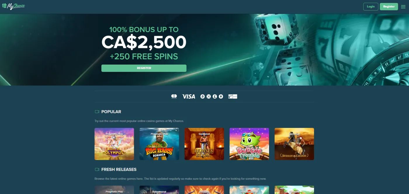 My Chance Casino NZ overview &mdash; homepage and navigation guide